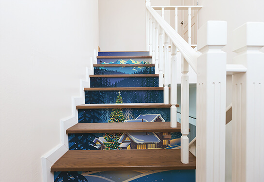 Staircase-Christmas-image-print