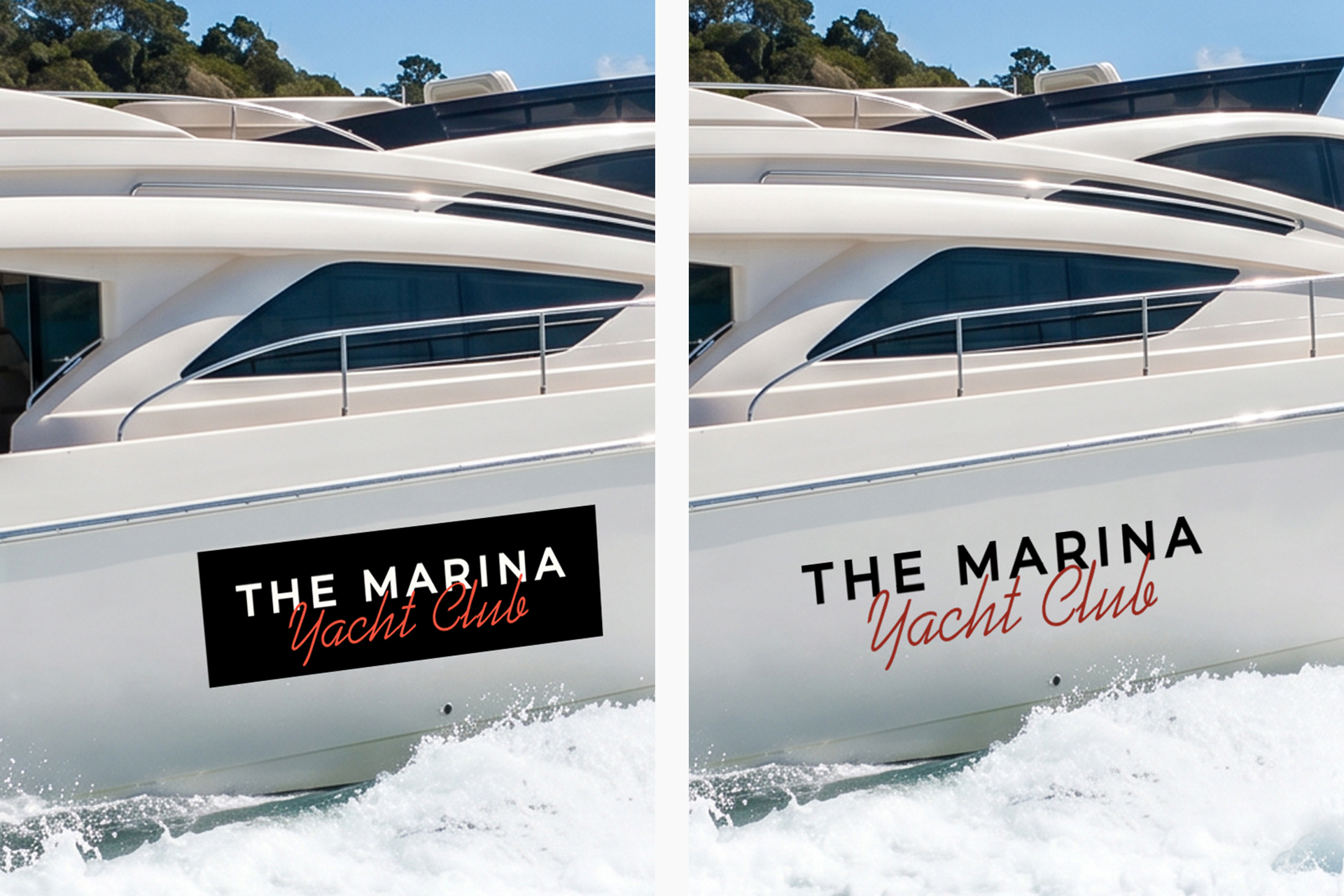 boats featuring custom lettering decals