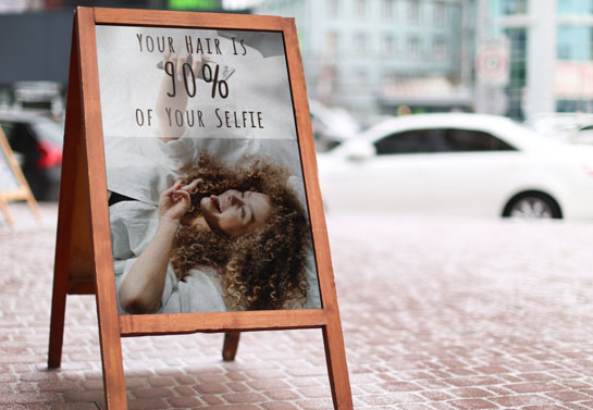 Your Hair Is Your Selfie salon board clever-salon-board-message