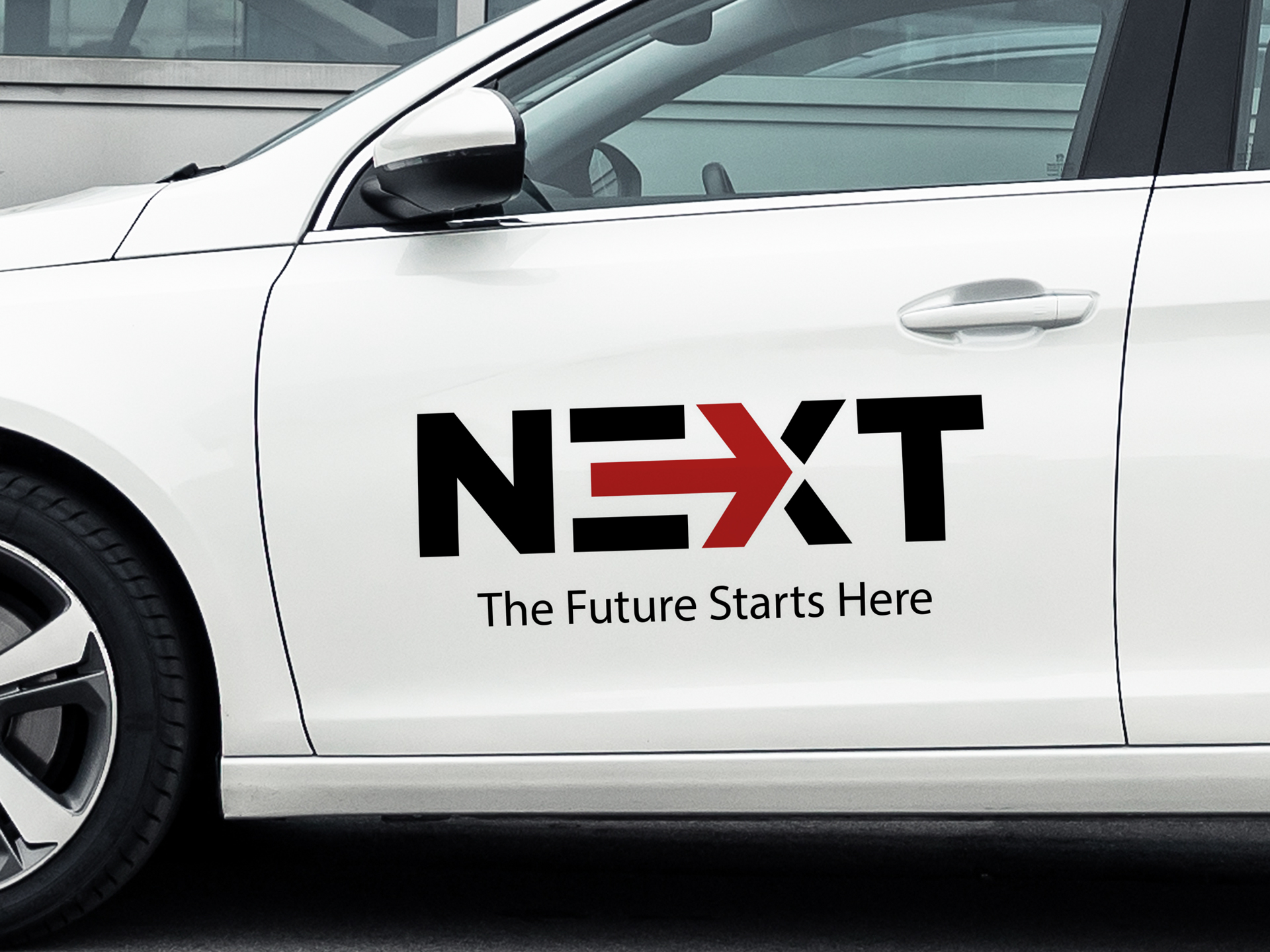 Commercial vehicle lettering with company slogan