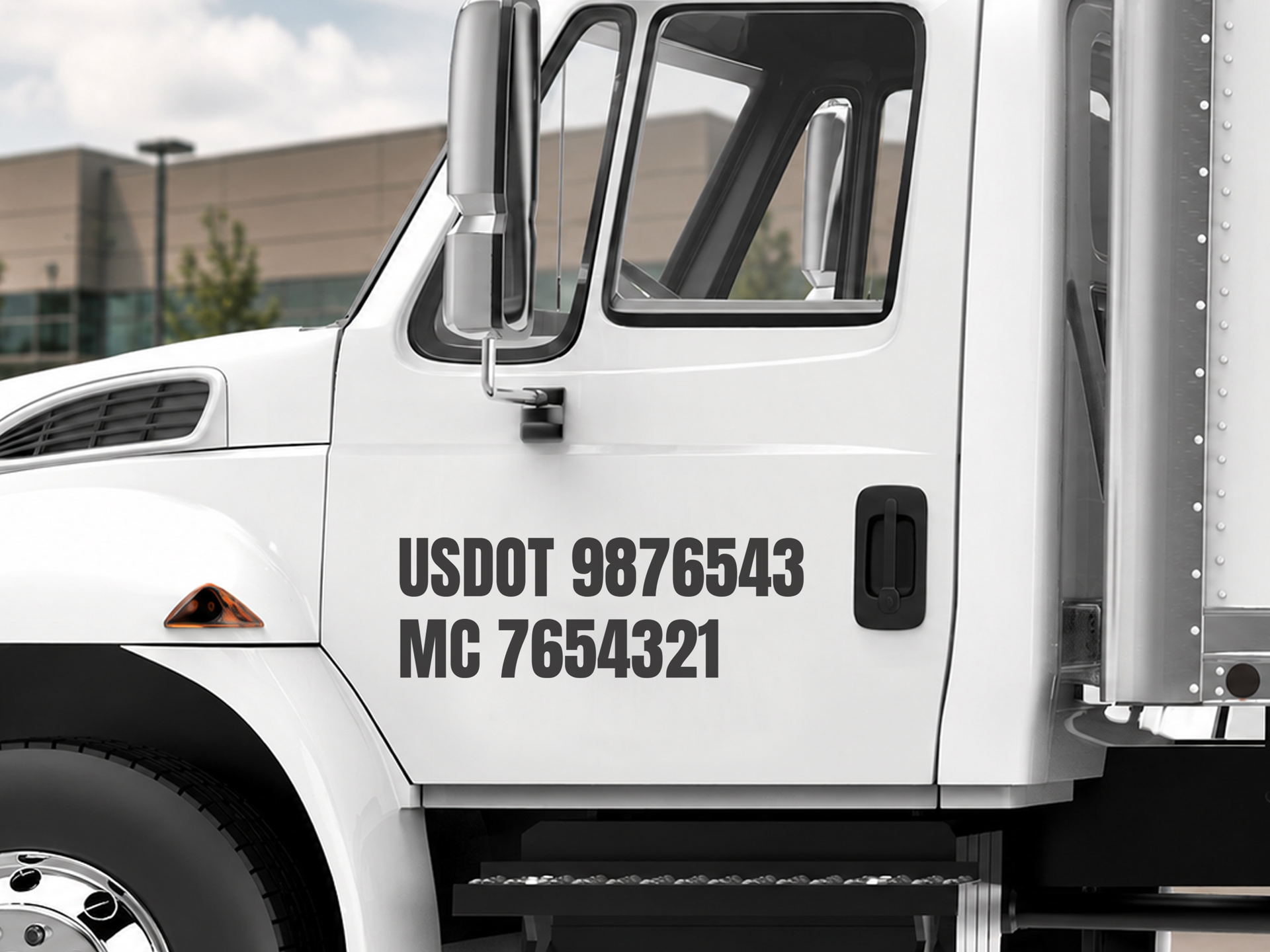 Vinyl truck lettering with USDOT numbers