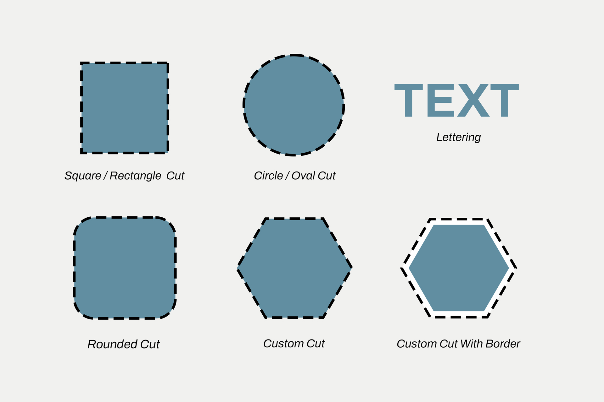 Cutting options of reflective auto graphics.