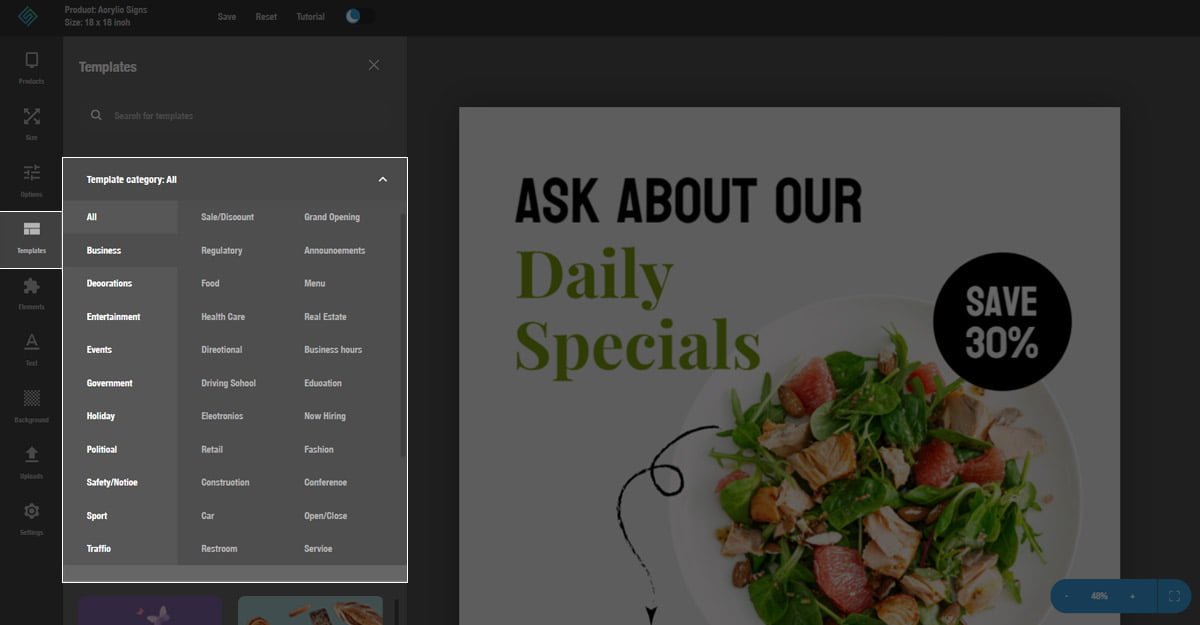 design template categories screenshot design-template-categories-screenshot