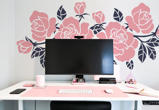 feminine-home-office-wall-decals-idea