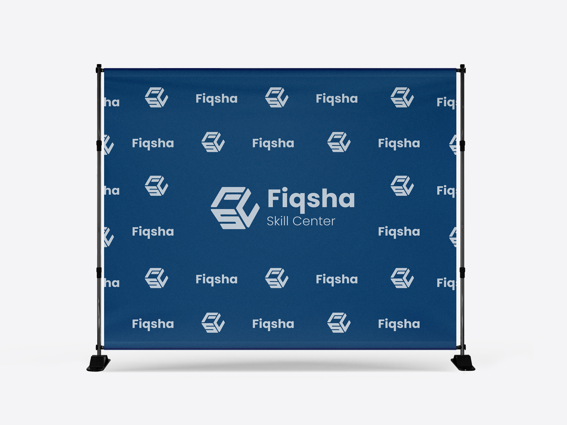 A step and repeat banner with a logo