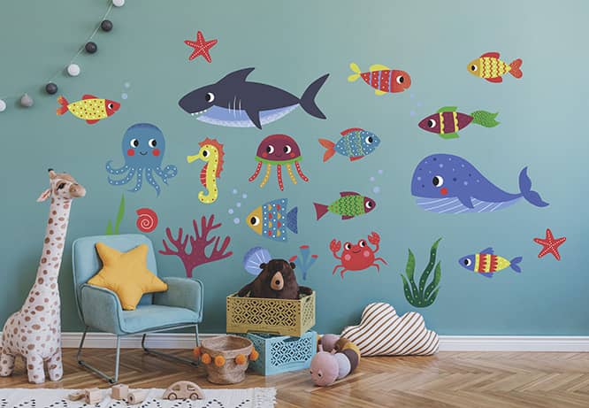 fish graphics on a wall fish-graphics-on-a-wall