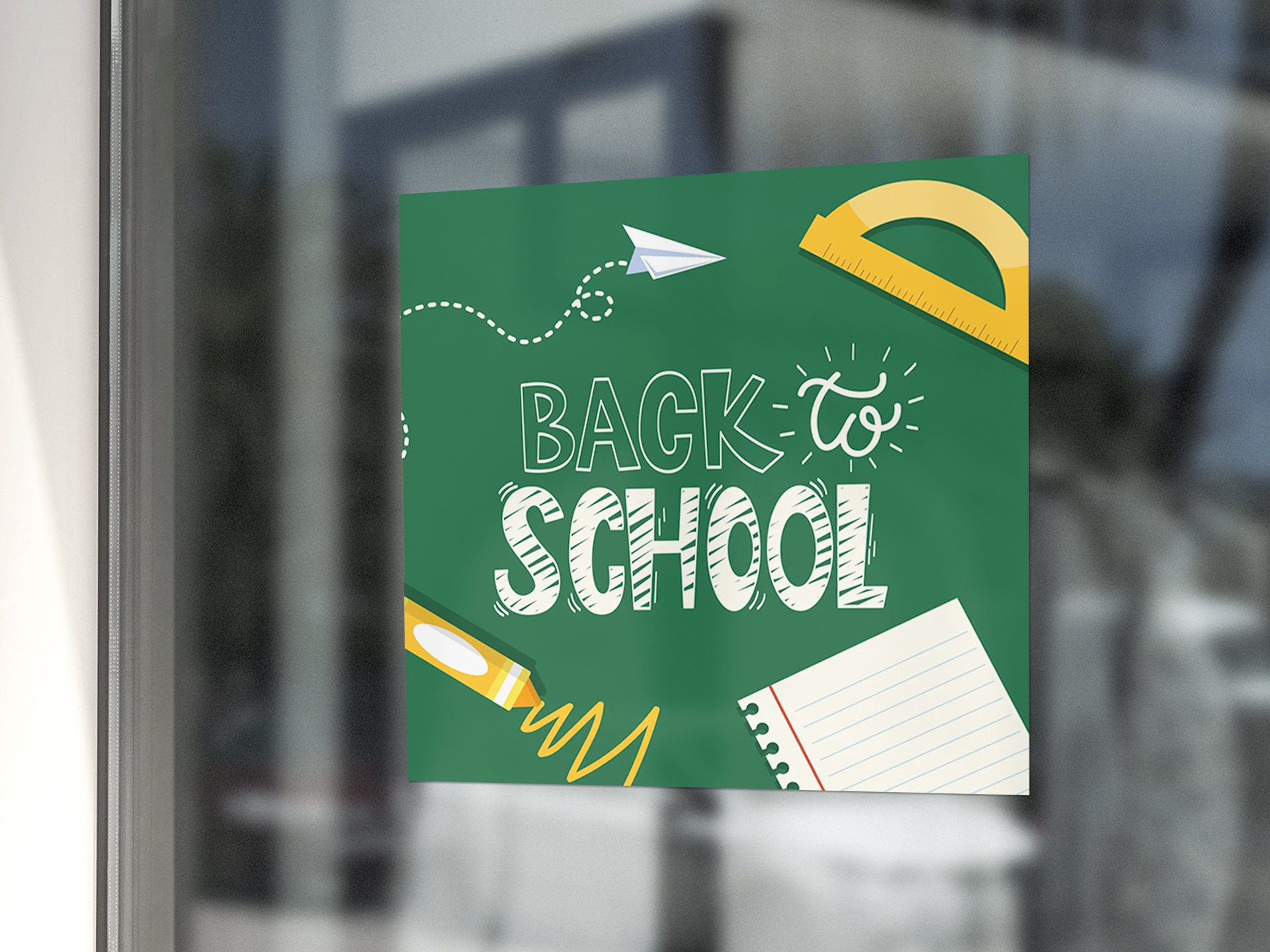 Window decal for back to school season.