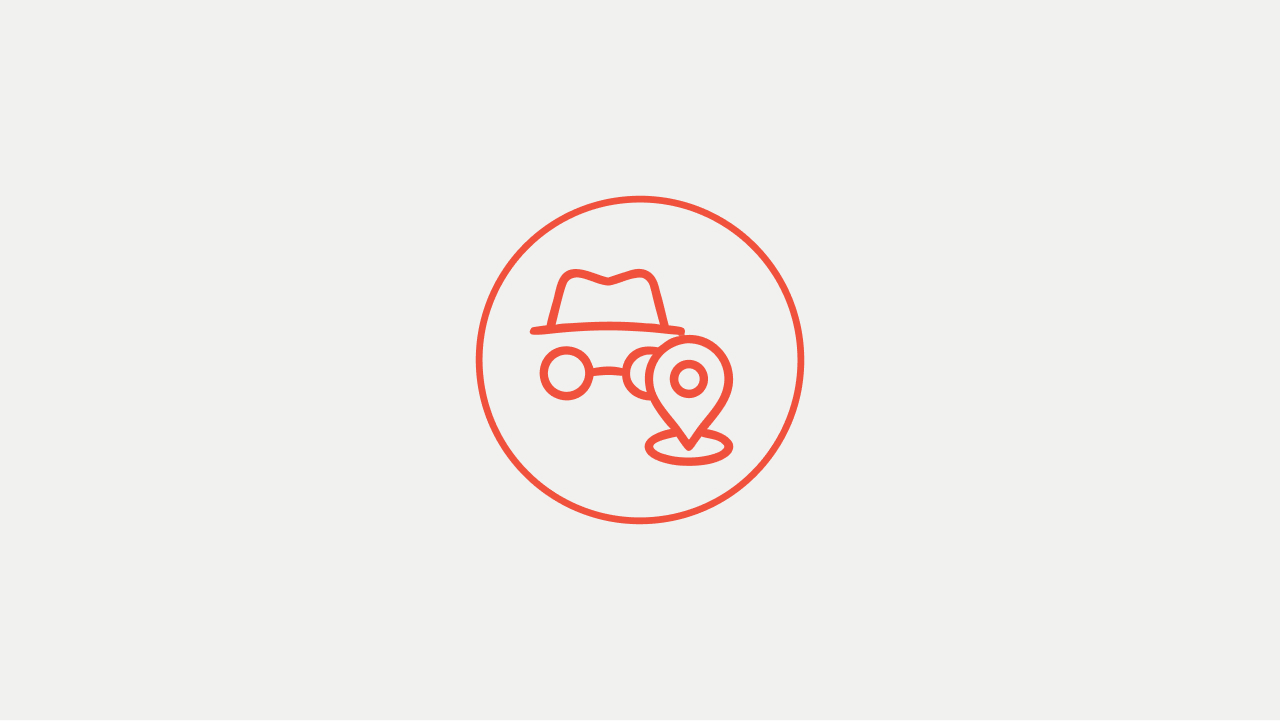 An icon of a guest user tracking their order with a location pin on the side.