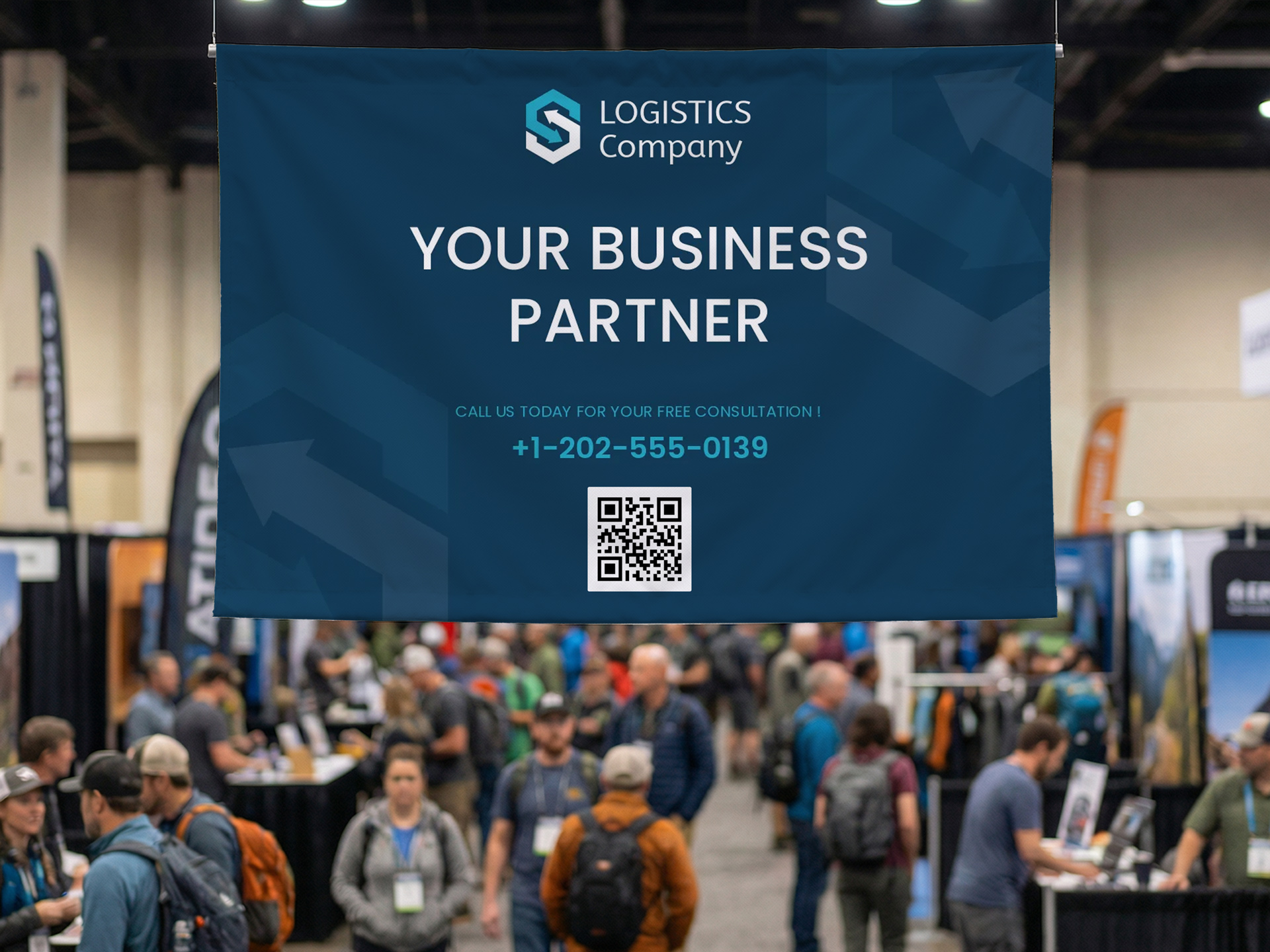 hanging-banner-at-trade-show