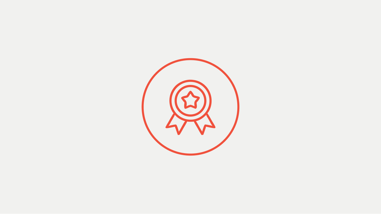 An icon of a prize ribbon depicting the quality of the product and design.