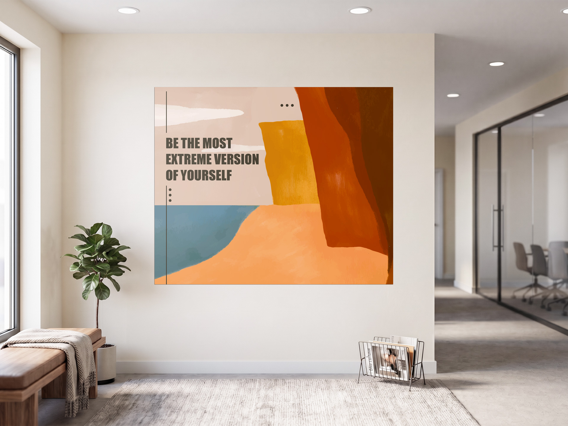 wall sticker printing in an office featuring an inspirational quote