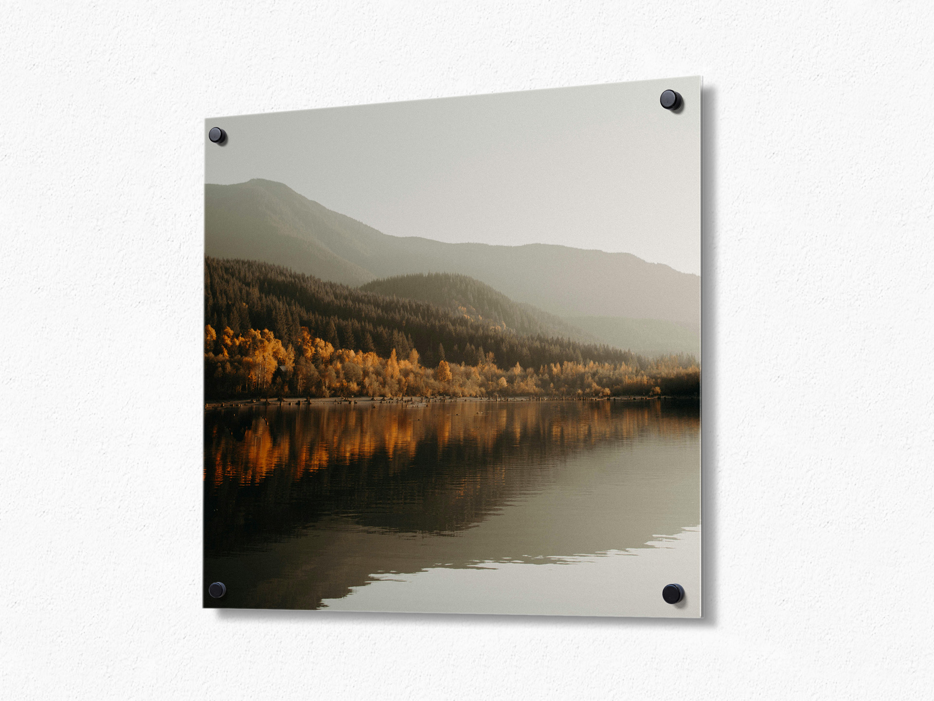 A full-color metal photo print picturing a vibrant landscape