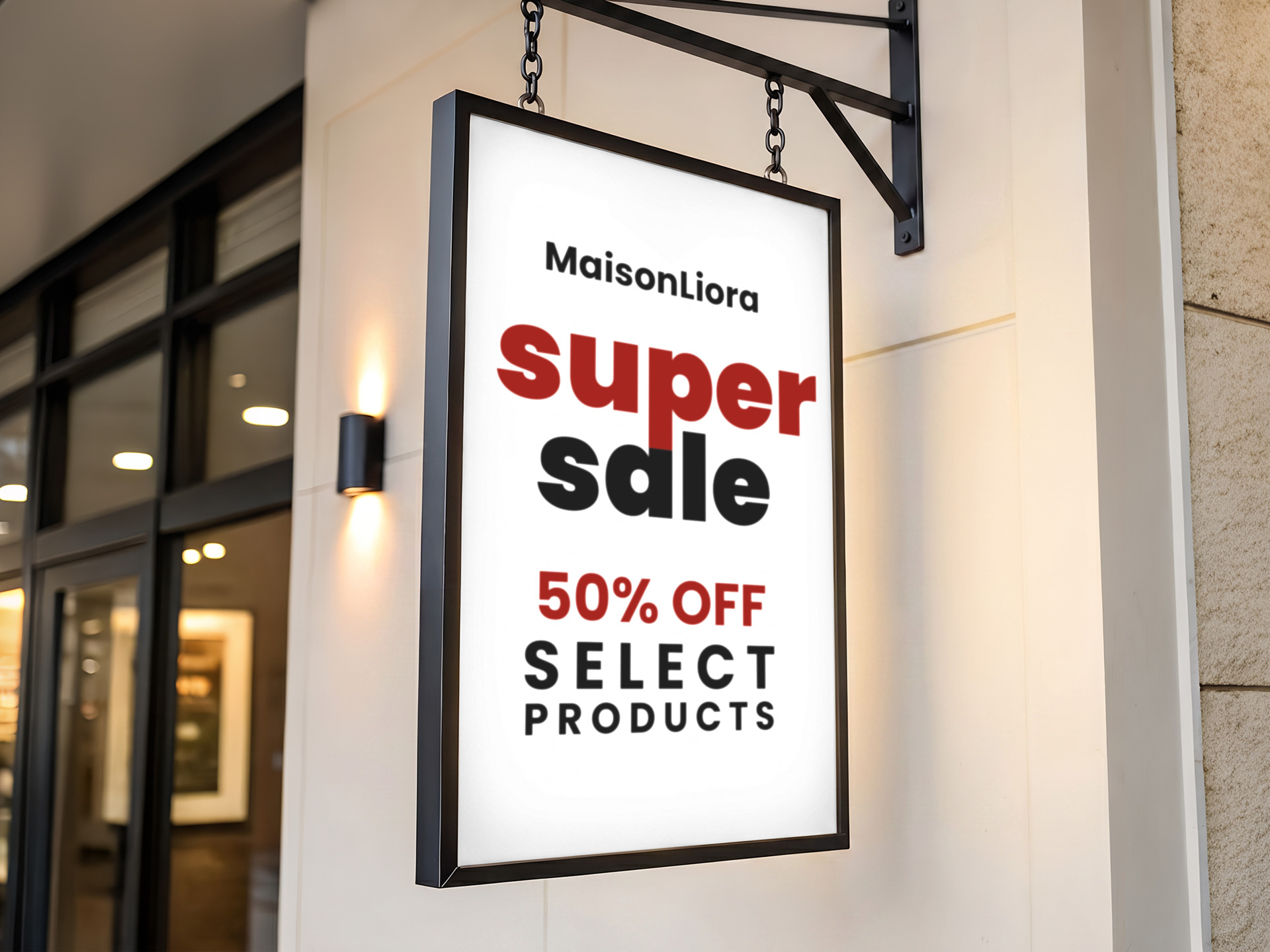 outdoor lightbox featuring a custom-printed backlit film