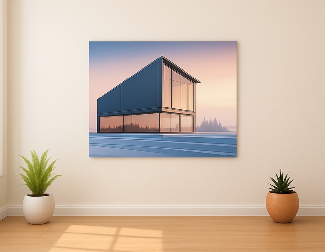 modern-glass-house-printed-on-metal modern-glass-house-printed-on-metal