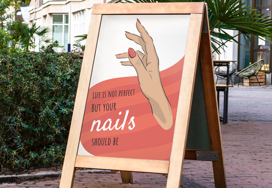 witty nail salon sidewalk board nail-salon-sidewalk-board-idea