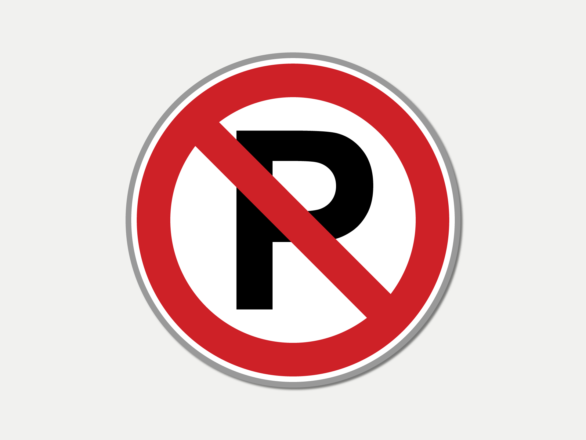 No Parking metal sign.