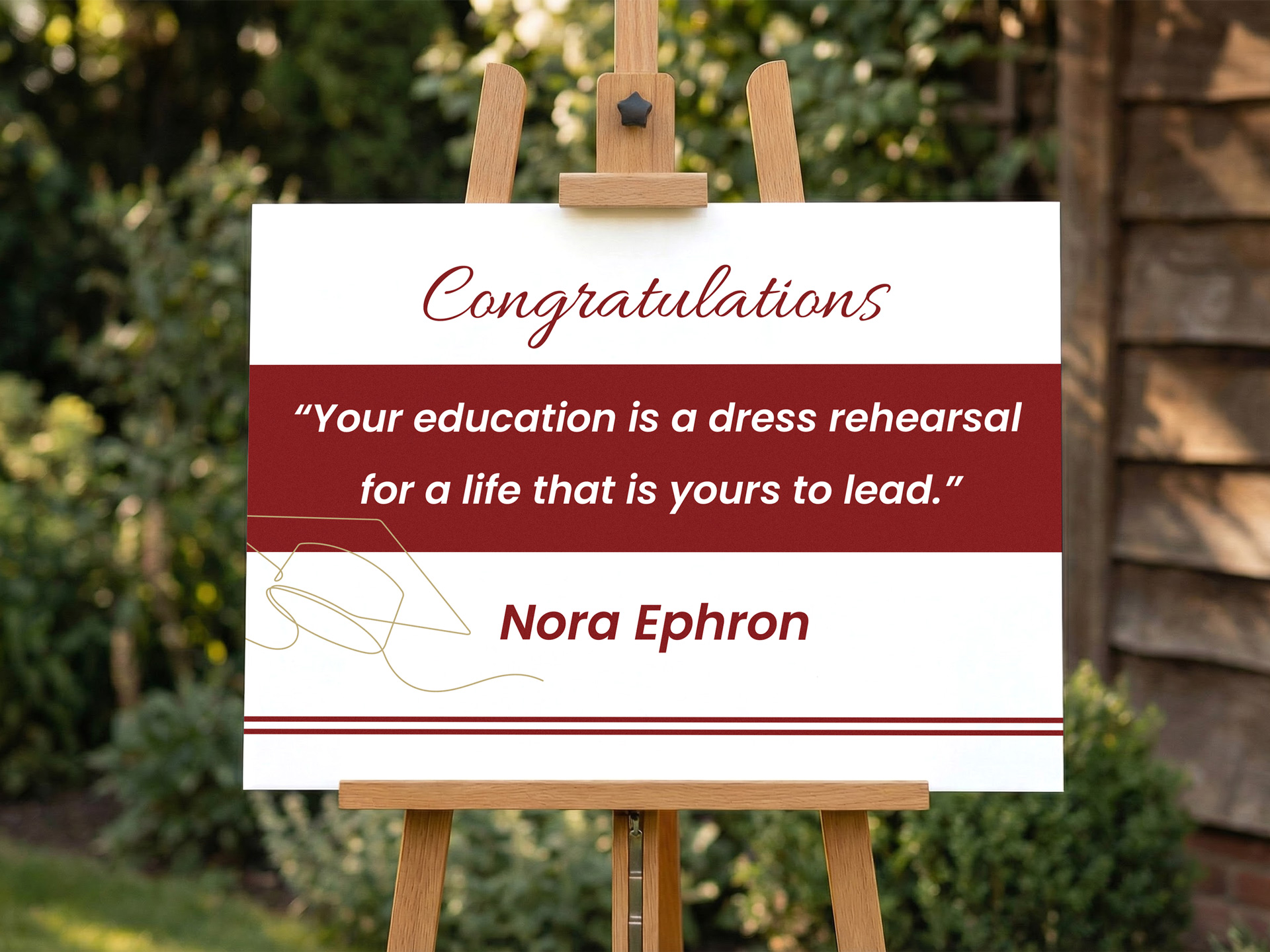 nora-ephron-quote-graduation-easel-sign