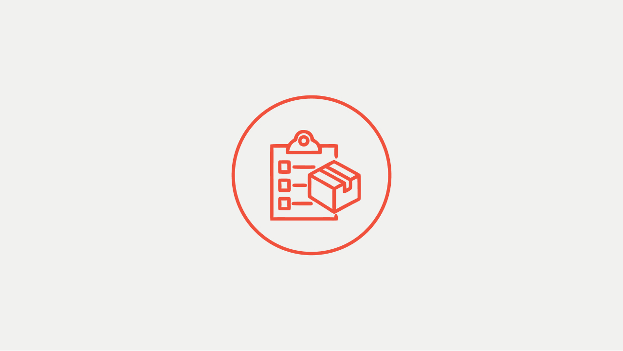 An icon showing a box and a checklist depicting the order specifications.