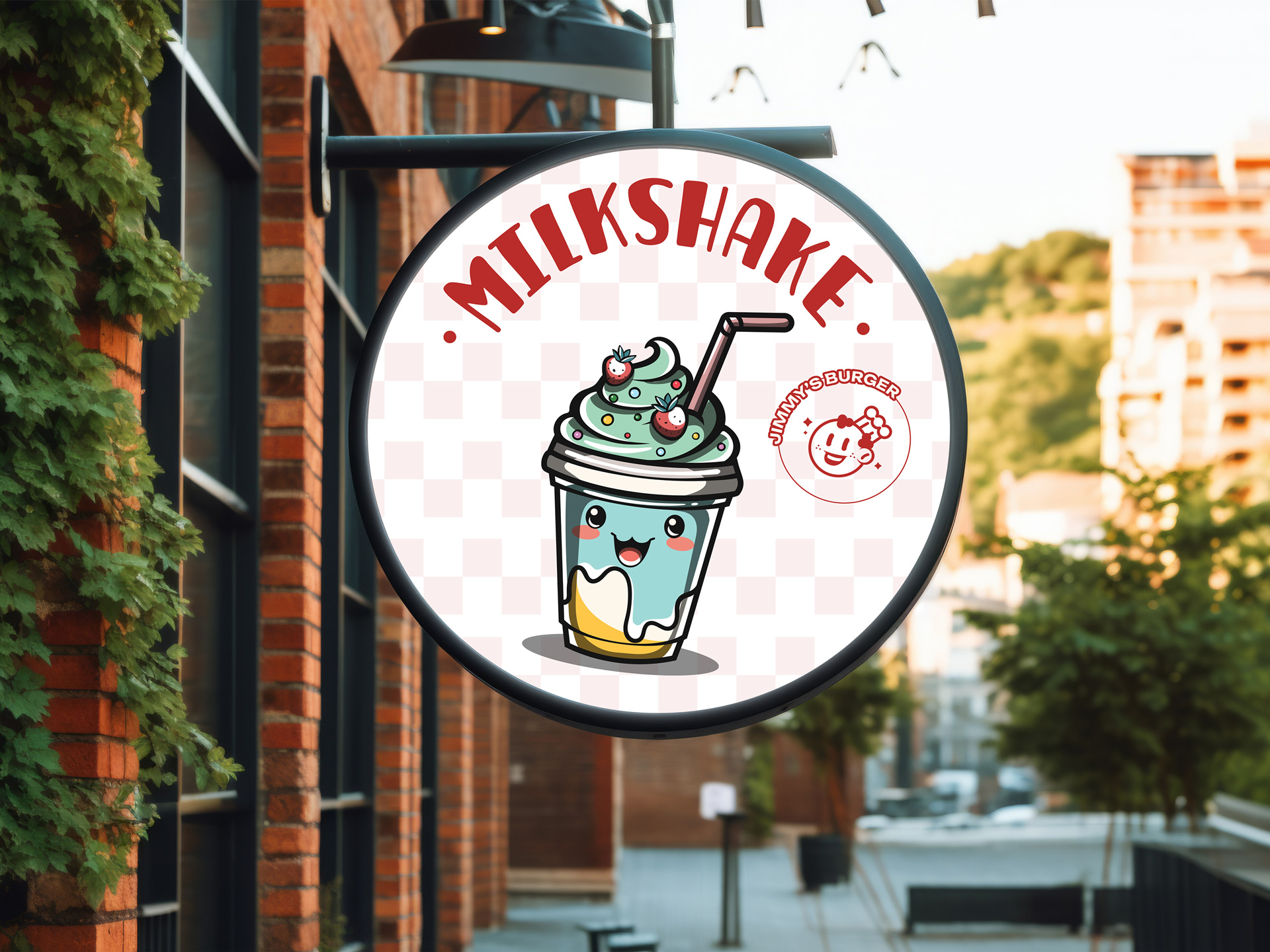 customized backlit poster printing advertising a milkshake