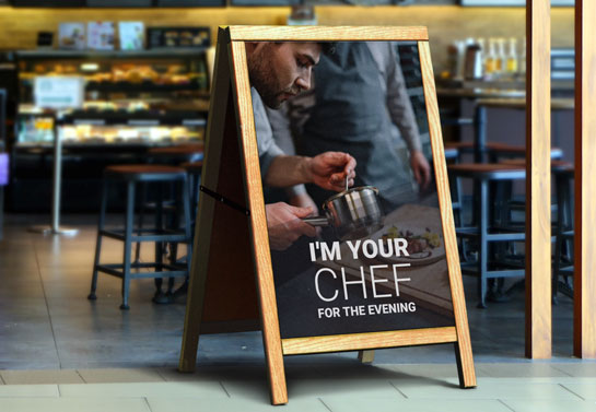 I'm Your Chef restaurant sandwich board outdoor-restaurant-board-idea