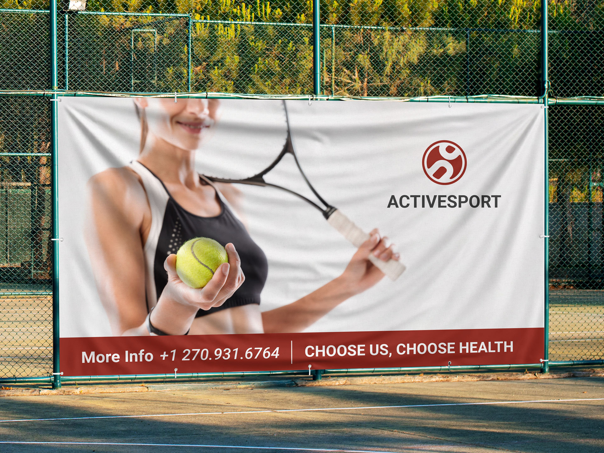 Outdoor vinyl business sign featuring logo, contact info and custom messaging.