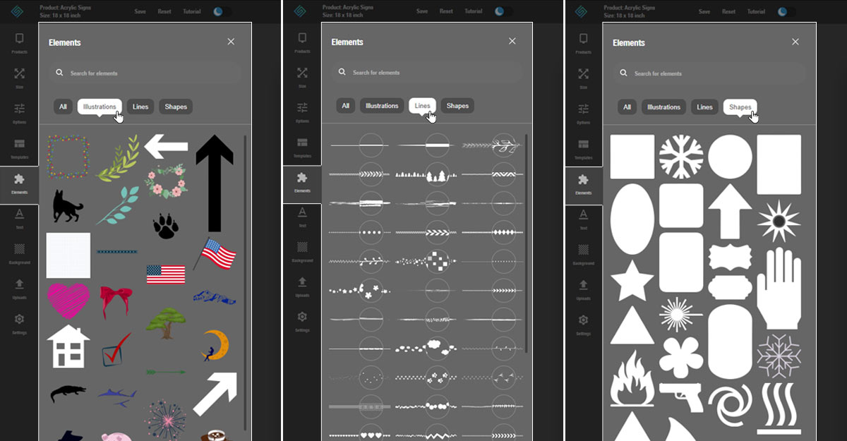 sign design elements selection screenshot sign-design-elements-selection-screenshot