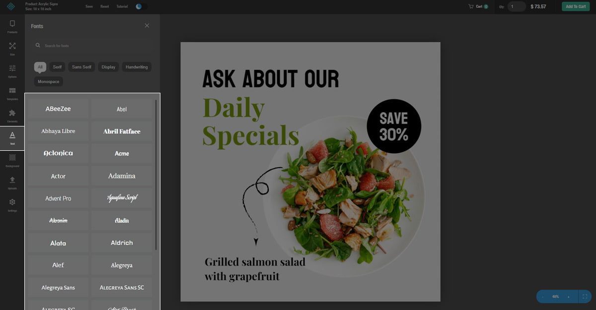 sign design fonts selection screenshot sign-design-fonts-selection-screenshot