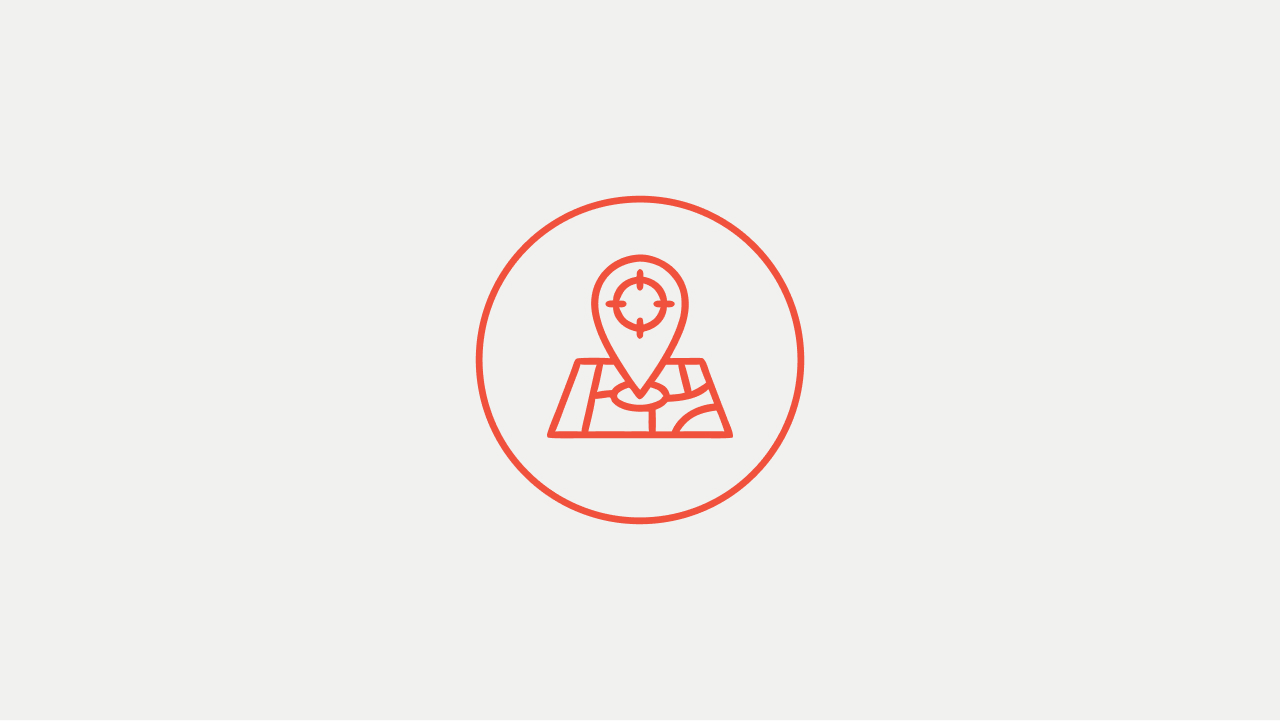 An icon of a dropped location pin on a map to show our customers that they can pick up their order from our store.