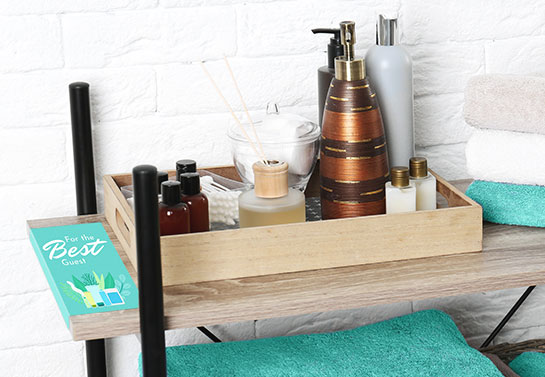 toiletry on shelf with sticker toiletry-on-shelf-with-sticker