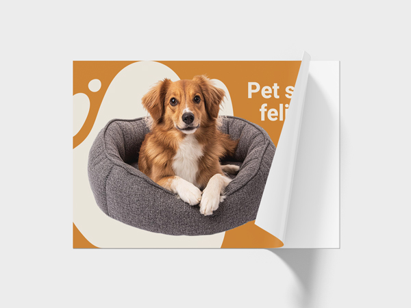 pet shop wall decal sticker with a dog relaxing in a bed