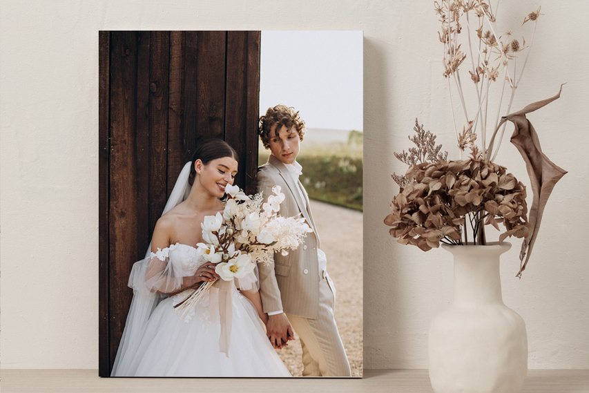 Newlywed Couple Wood Print Newlywed Couple Wood Print