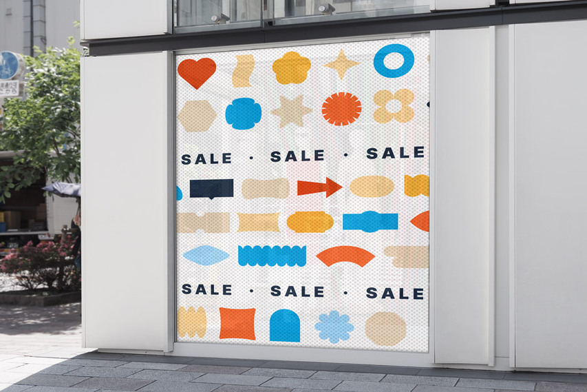 Promotional Retail Store Perforated Window Decal Promotional Retail Store Perforated Window Decal