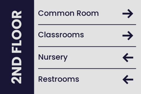 Dark Blue and Gray Wayfinding School Sign Template