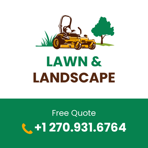 Lawn and Landscape With Lawn Mower Sign Template