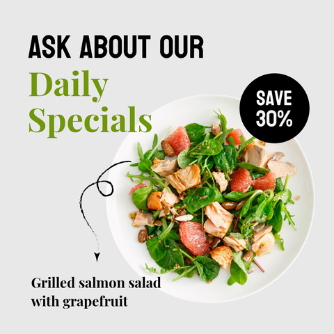 Healthy Salmon Salad Platter Restaurant Sign Template