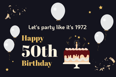 Dark Blue-Themed 50th Birthday Sign Template