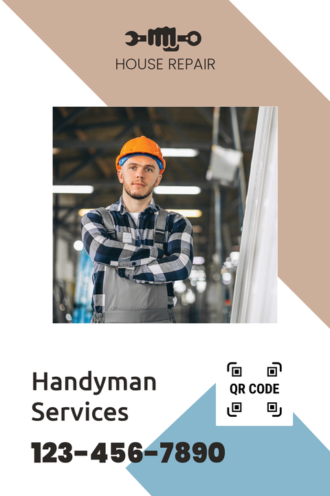 House Repair Service Sign Template With QR Code