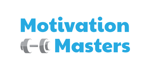 Motivation Masters Sign With A Dumbell Icon Fitness Template
