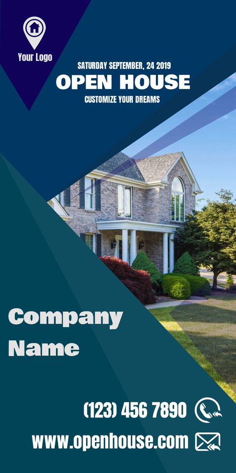Geometric Shapes and Photo of Open House Property Template