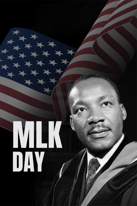 Black and White Portrait of Martin Luther King Sign Template