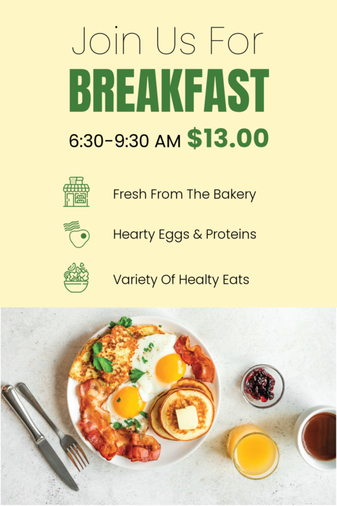 Restaurant Breakfast Menu Sign Template