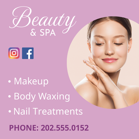 Woman With Glowing Skin Beauty Salon Template